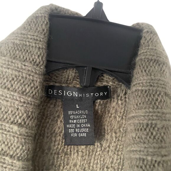 Design History Large Green Chunky Cable Knit Open Front Duster Cardigan Sweater - Picture 6 of 9